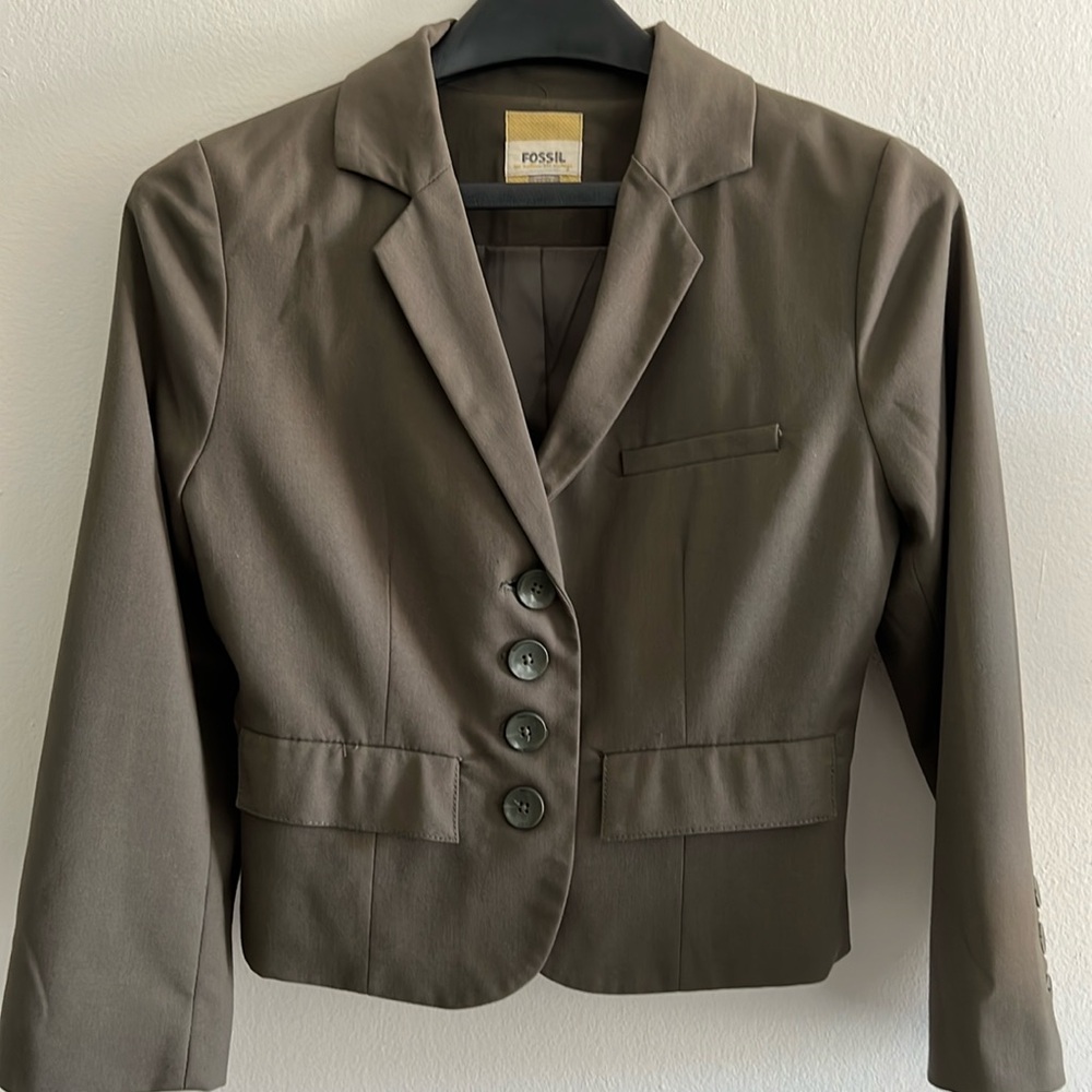 Fossil| Fossil 3/4 sleeve blazer| Olive Green| Size Small